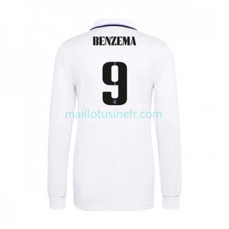 Maillot de Foot Real Madrid Karim Benzema 9 Domicile 2022-23 Manches Longues Maillot de Foot Real Madrid Karim Benzema 9 Domicile 2022-23 Manches Longues